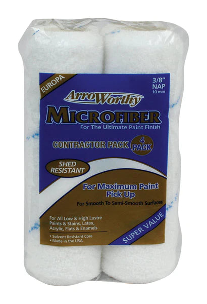 Arroworthy - 9MFR3-4PK - Microfiber 9 in. W x 3/8 in. Paint Roller Cover - 4/Pack